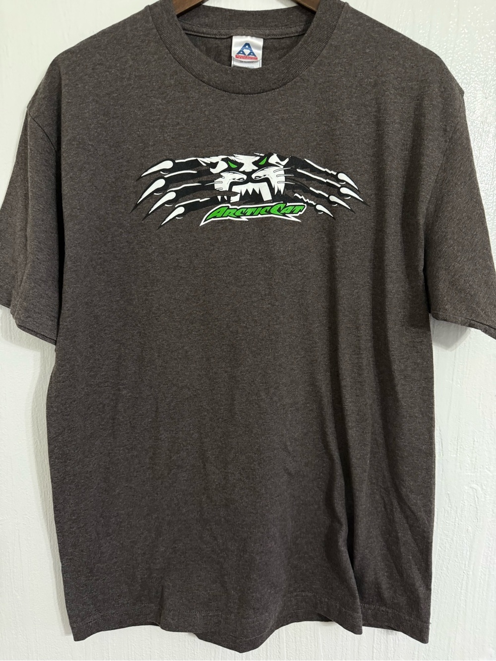 Vintage Artic Cat Racing T Shirt Grey Triple A Size Large Cotton Blend